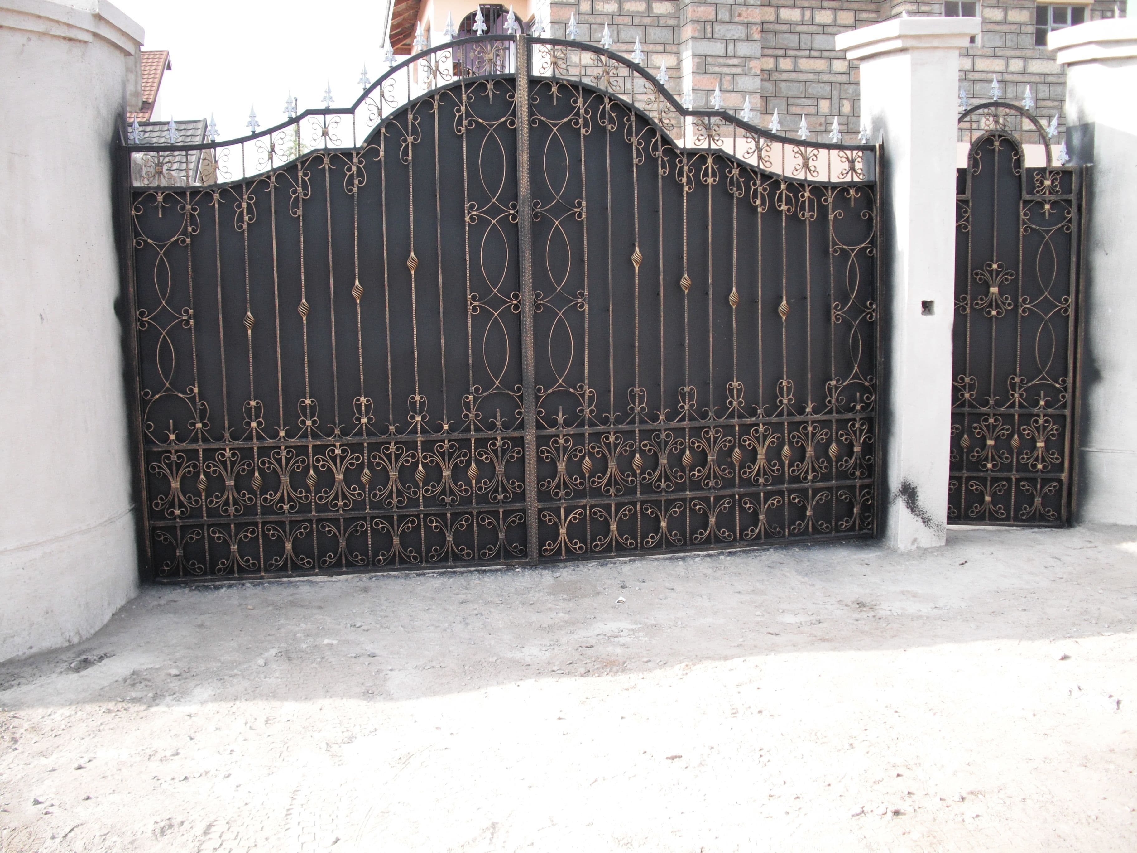 wrought iron solid and grill gate d