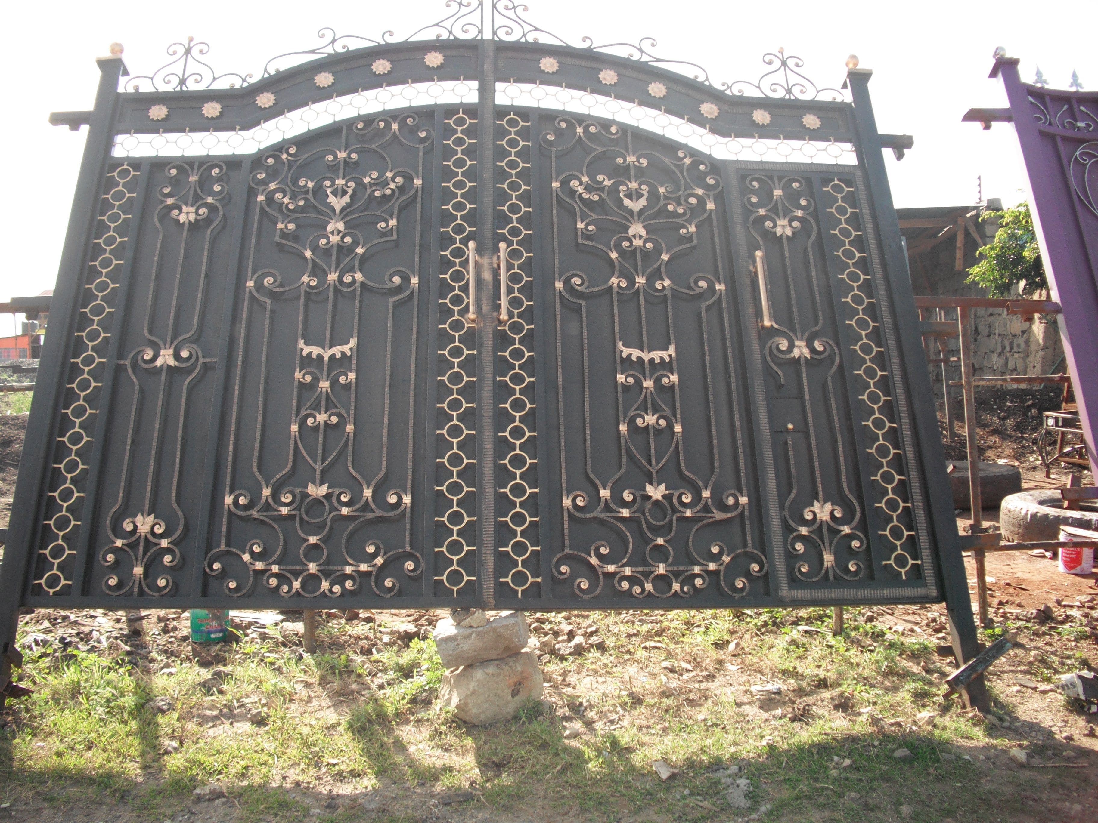 wrought iron solid and grill gate c