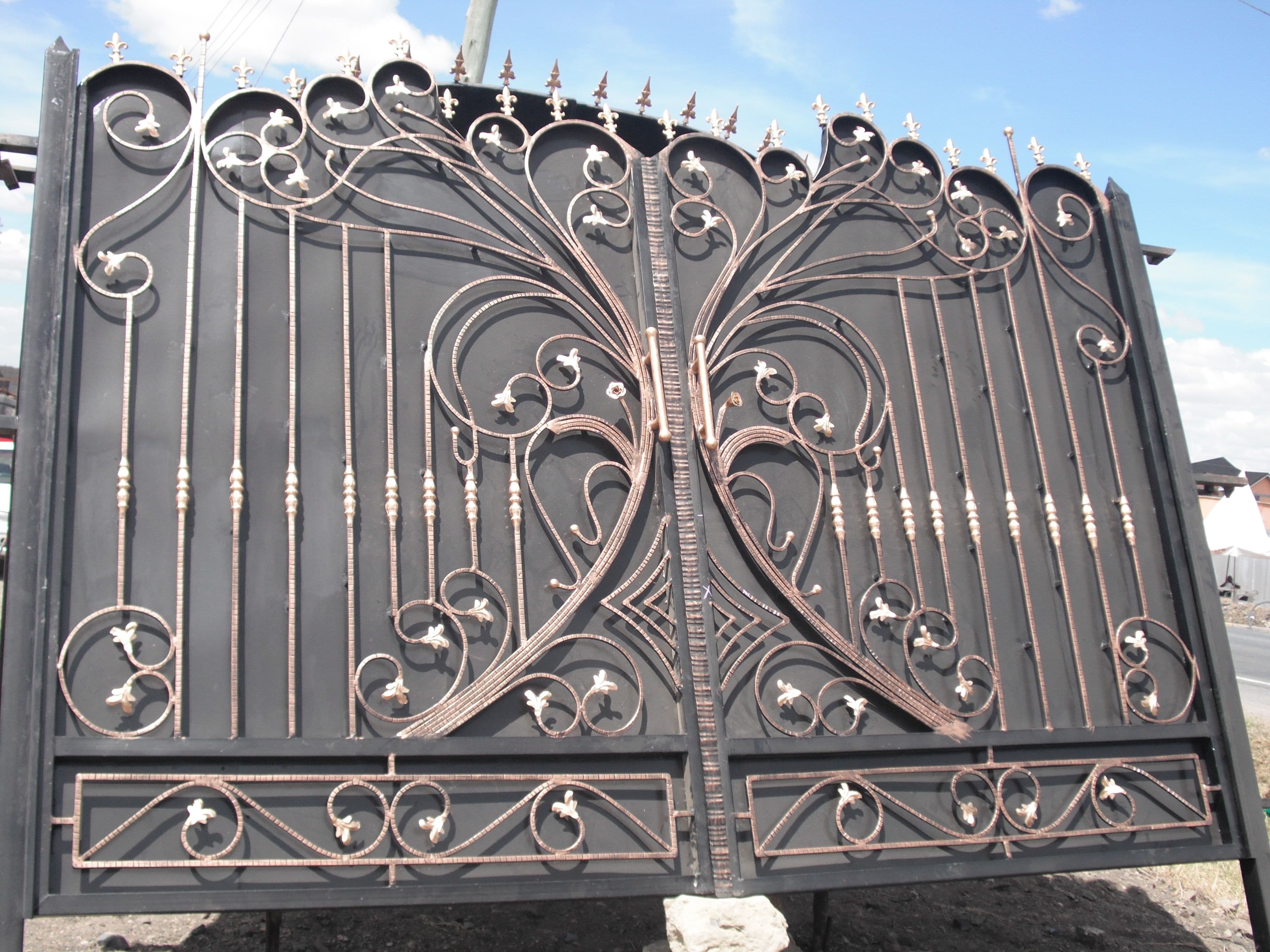 wrought iron solid and grill gate a